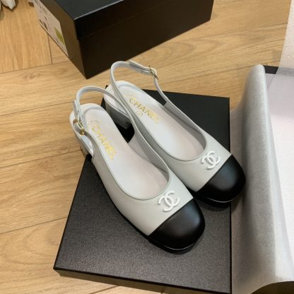 Chanel gray spring and summer dancing shoes series new small round head slim retro sandals - Image 5