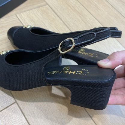 Chanel black spring and summer dancing shoes series new small round head slim retro sandals - Image 5