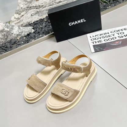 Chanel apricot early spring dancing shoes series sandals, 3cm thick - Image 5