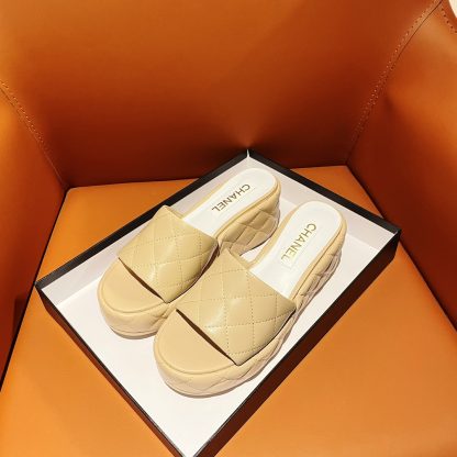 Chanel new style high heel apricot sandals, heel height 7.5cm - Image 5