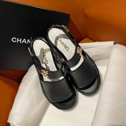 Chanel new bow high-heeled black sandals, heel height 7.5cm - Image 5
