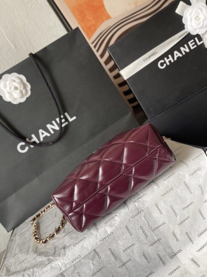 Chanel Lunch Box Bag Hobo with Woven Handle Tote Bag - Image 5