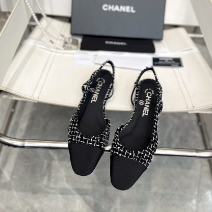 Chanel Fashion Classic Mixed Sheepskin Black and White Flat Sandals - Image 5