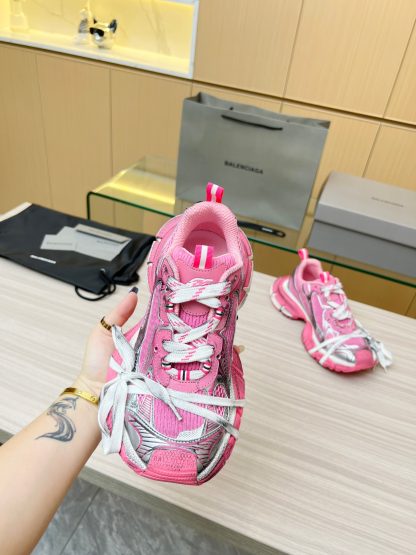 Balenciaga Pink 3D Textured Trendy Sneakers - Image 5