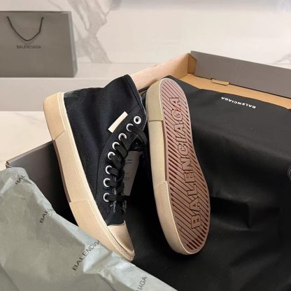 Balenciaga black high-top casual canvas shoes - Image 5
