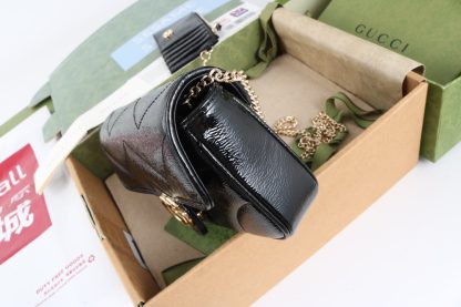 Gucci Marmont shiny black chain bag - Image 5