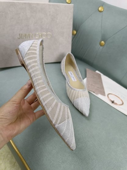 Jimmy Choo white mesh flats - Image 5
