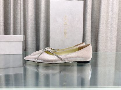 Jimmy Choo stylish and elegant sparkling rhinestone flat shoes - Image 5