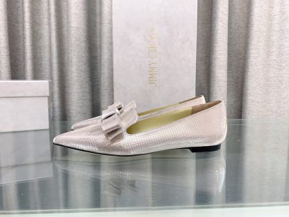 Jimmy Choo stylish and elegant glitter flat shoes - Image 5