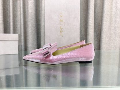 Jimmy Choo stylish and elegant glitter flat shoes - Image 5