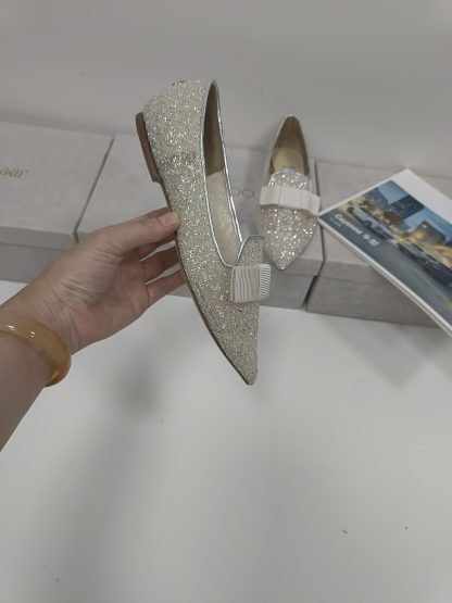 Jimmy Choo Fashion Net Bow Flat Shoes - Image 5