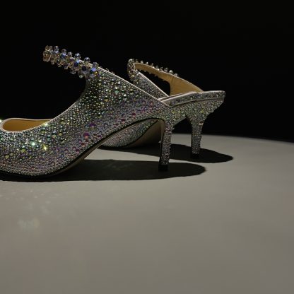 Jimmy Choo pointed toe high heel crystal shoes - Image 5