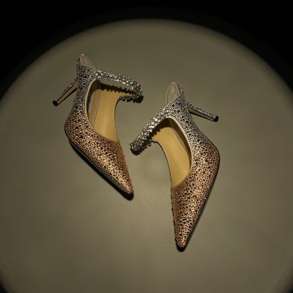 Jimmy Choo pointed toe high heel crystal shoes - Image 5