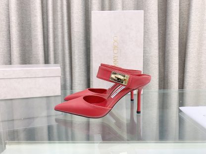 Jimmy Choo metal buckle half slippers women's high heels - Image 5