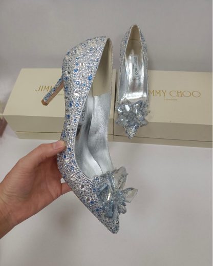 Jimmy Choo blue crystal shoes high heels - Image 5