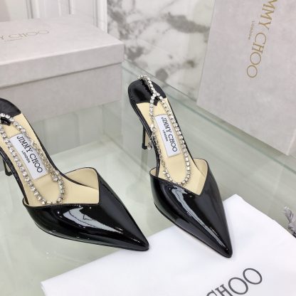Jimmy Choo patent leather crystal chain pumps - Image 5