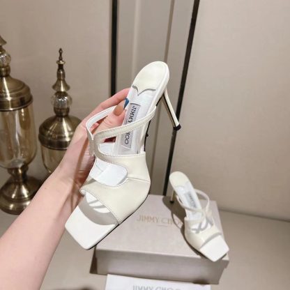 Jimmy Choo Fashion White Temperament Sandals High Heels - Image 5