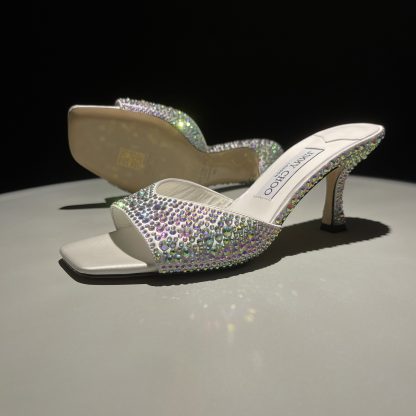 Jimmy Choo rhinestone gradient champagne high heels - Image 5
