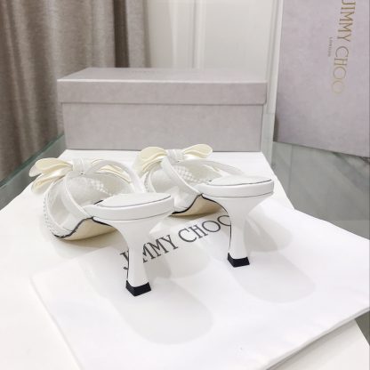 Jimmy Choo mesh diamond bow high heels - Image 5