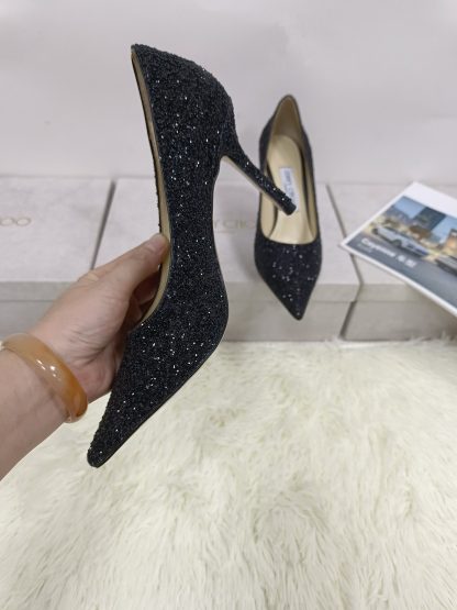 Jimmy Choo glittering black diamond high heels - Image 5