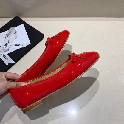 Chanel fashion items pure red elegant and exquisite ballet shoes - Image 5