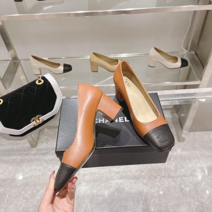 Chanel new apricot classic retro classic round toe shoes heel height 6.5cm - Image 5