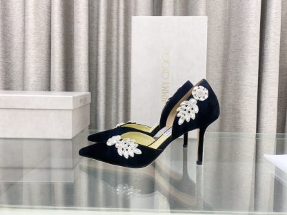 Jimmy Choo new style leaf diamond hollow high-heeled shoes - Image 5