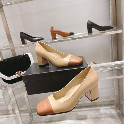 Chanel new beige classic retro classic round toe shoes heel height 6.5cm - Image 5