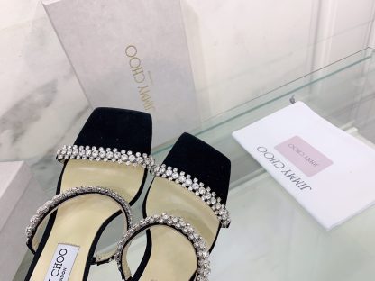 Jimmy Choo new style stiletto heeled back bag diamond chain sandals high heels - Image 5