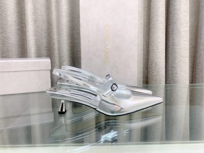 Jimmy Choo new silver fashion slingback high heels - Image 5