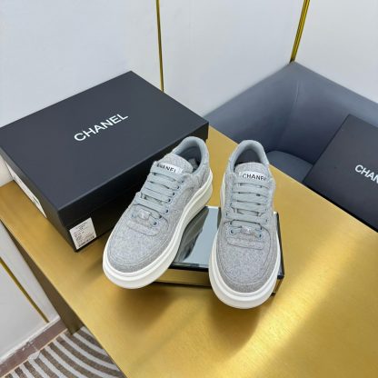 Chanel Grey Casual Versatile Sneakers - Image 5