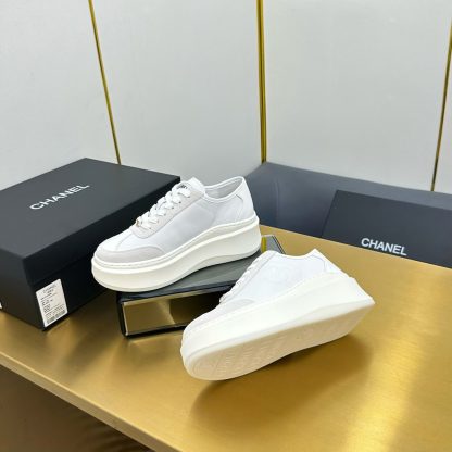 Chanel White Casual Versatile Sneakers - Image 5