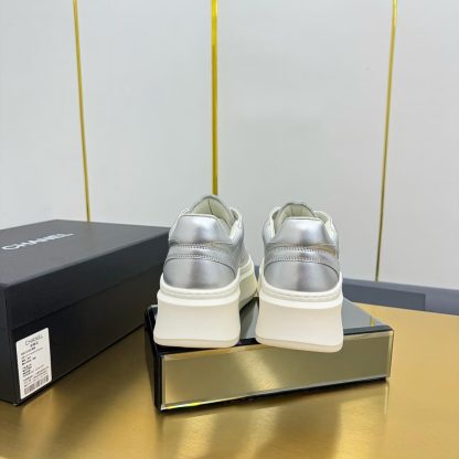 Chanel Silver Casual Versatile Sneakers - Image 5