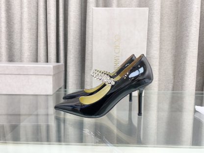 Jimmy Choo Strapless Rhinestone Pointed Toe High Heels - Image 5