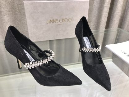 Jimmy Choo Strapless Rhinestone Pointed Toe High Heels - Image 5