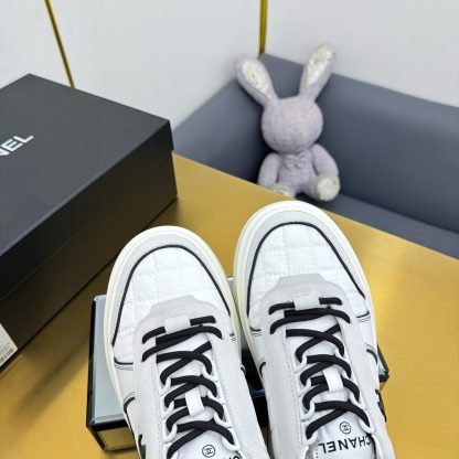 Chanel white and gray with black laces casual versatile sports shoes - Image 5