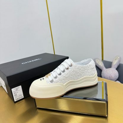 Chanel 2025 biscuit shoes white versatile fashion casual sports shoes - Image 5