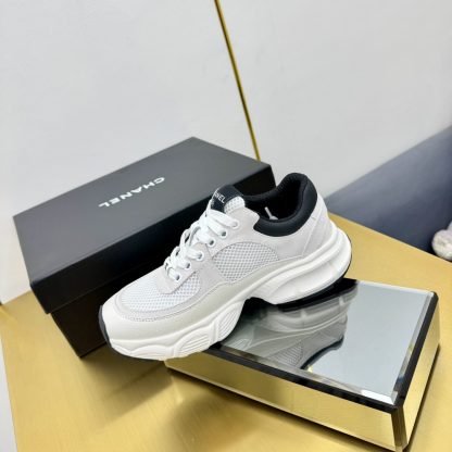Chanel white and gray classic sports versatile couple style dad shoes - Image 5