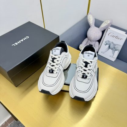 Chanel beige with black classic sports all-match couple style dad shoes - Image 5