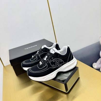 Chanel black classic sports versatile couple style dad shoes - Image 5