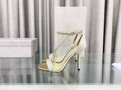 Jimmy Choo new summer crystal chain square toe high heels - Image 5
