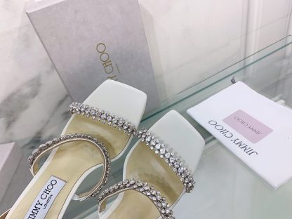 Jimmy Choo new style stiletto heeled back bag diamond chain sandals high heels - Image 5