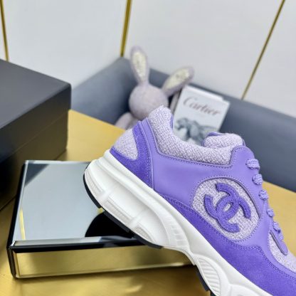 Chanel men's and women's couple's dark purple classic sports casual dad shoes - Image 4