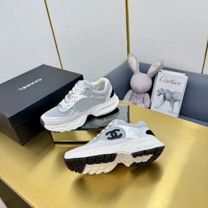 Chanel men's and women's couple silver-gray classic breathable casual dad shoes - Image 5