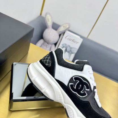 Chanel men's and women's couple's black and white classic breathable casual dad shoes - Image 5