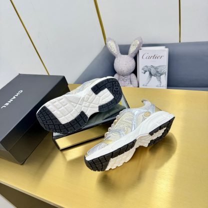 Chanel men's and women's couple silver-gold classic breathable casual dad shoes - Image 5