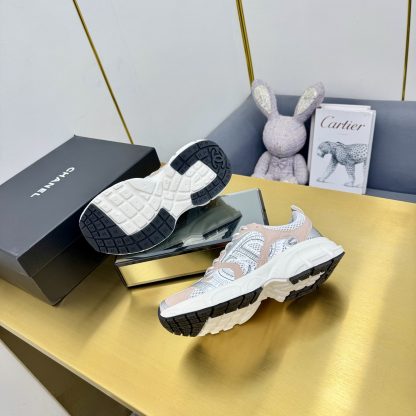 Chanel men's and women's couple silver pink classic breathable casual dad shoes - Image 5