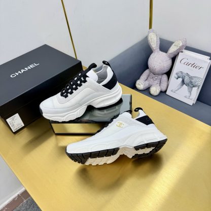 Chanel men's and women's couple's gray and black classic sports casual dad shoes - Image 5