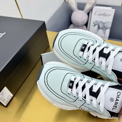 Chanel light green casual shoes for men and women - Image 4