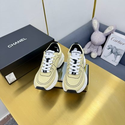 Chanel unisex couple's light yellow casual dad shoes - Image 5